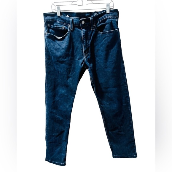 Levi's Strauss 502 Taper Fit Men's Jeans 32x26 Dark Wash Casual Denim Pocket - Picture 1 of 7